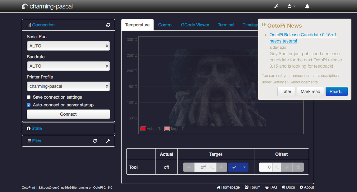 Octoprint black theme