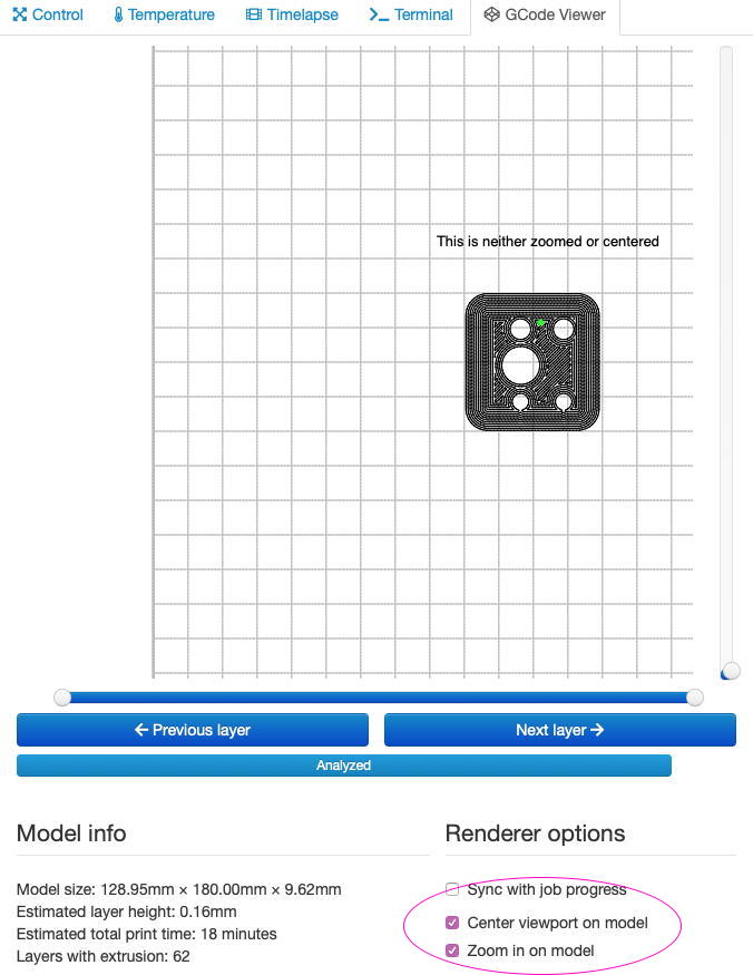 Center Viewport / Zoom) In Does Not - Get Help - OctoPrint