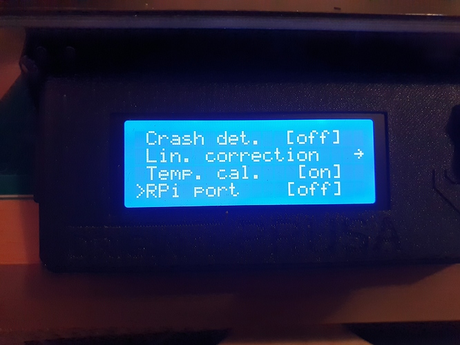"RPi port" setting in the printer's settings