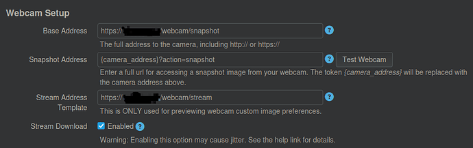 Octolapse Webcam Setup