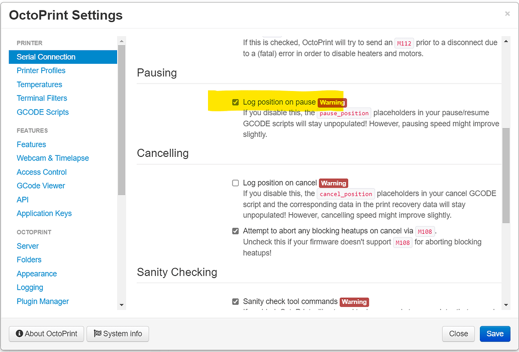 Resume print after pause Get Help OctoPrint Community Forum
