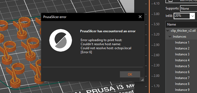 octopi error PRUSA