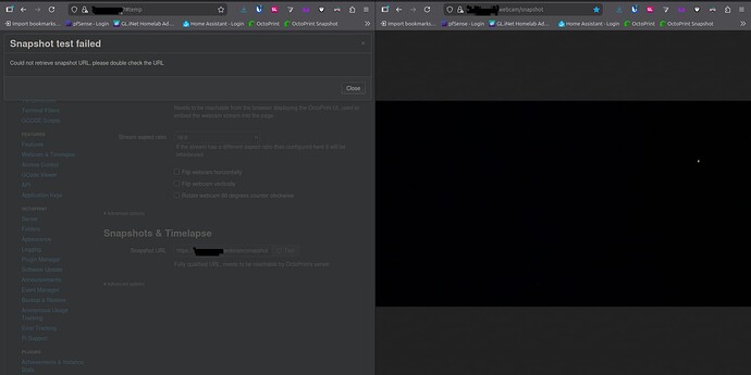 OctoPrint Snapshot Settings